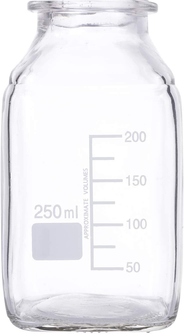 reusable GL45 square glass bottles in clear